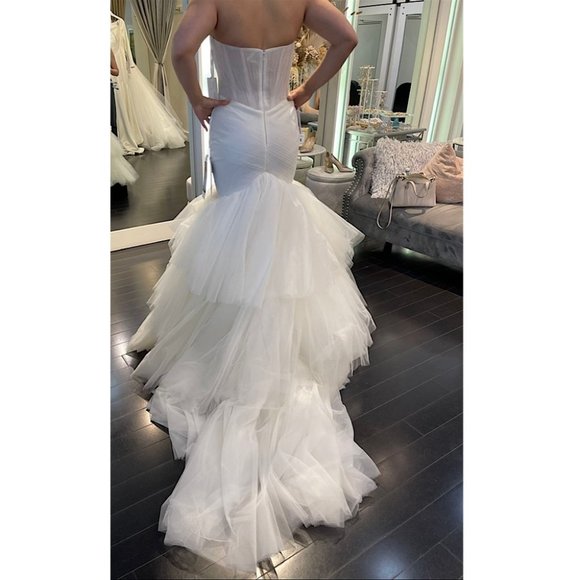 Pronovias Bridal SAINT Tulle Off White Wedding Dress - Picture 7 of 10